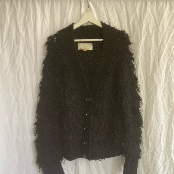Anthropologie Leifsdottir Black Wool Alpaca Mohair Blend Sweater Size Small - Picture 9 of 15